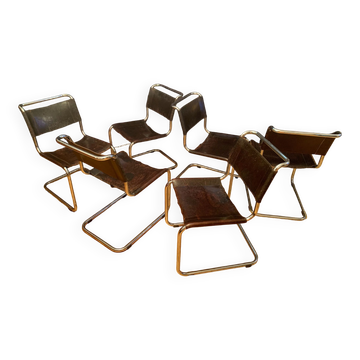 A set of six S33 chairs by Mart Stam, Thonet, Germany, 1960s.