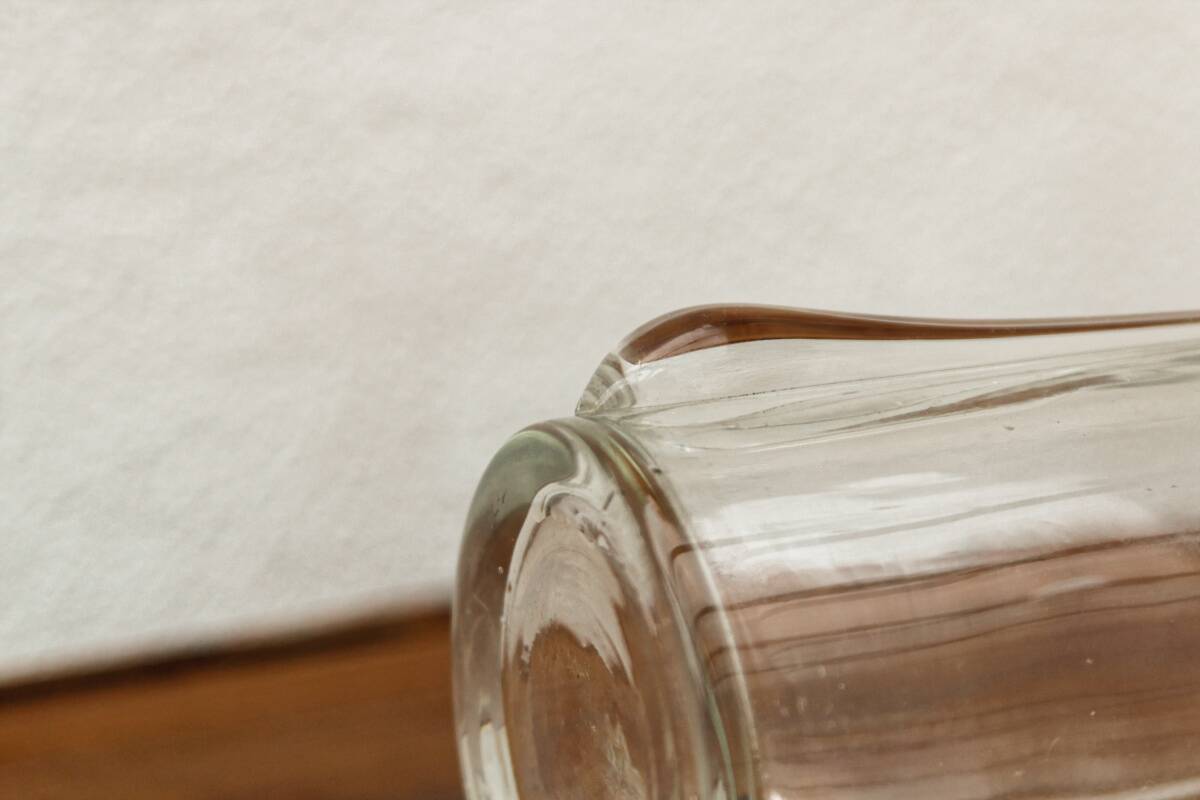 Clear blown glass vase