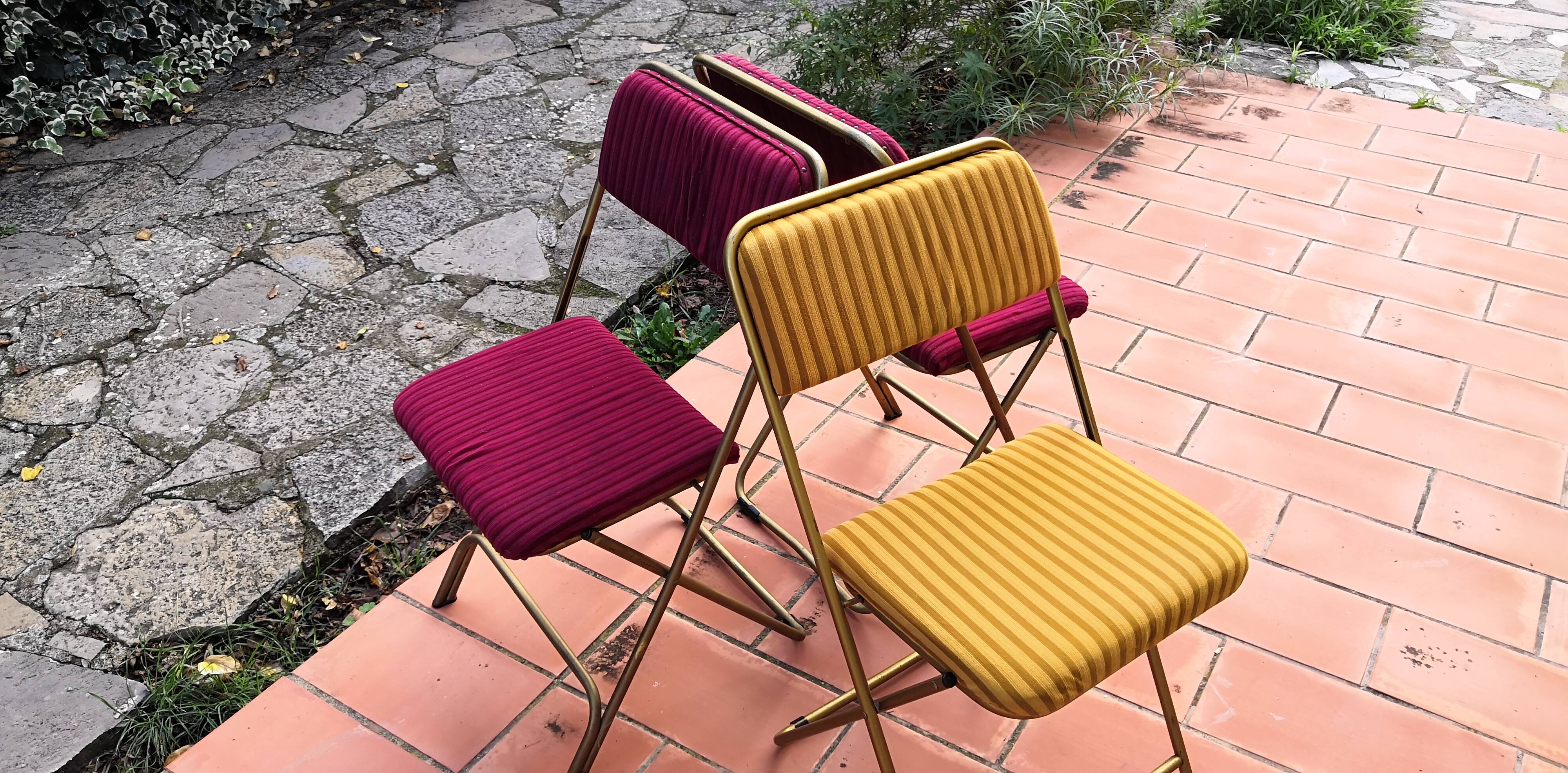 Lafuma vintage folding chair chantazur, france 1960