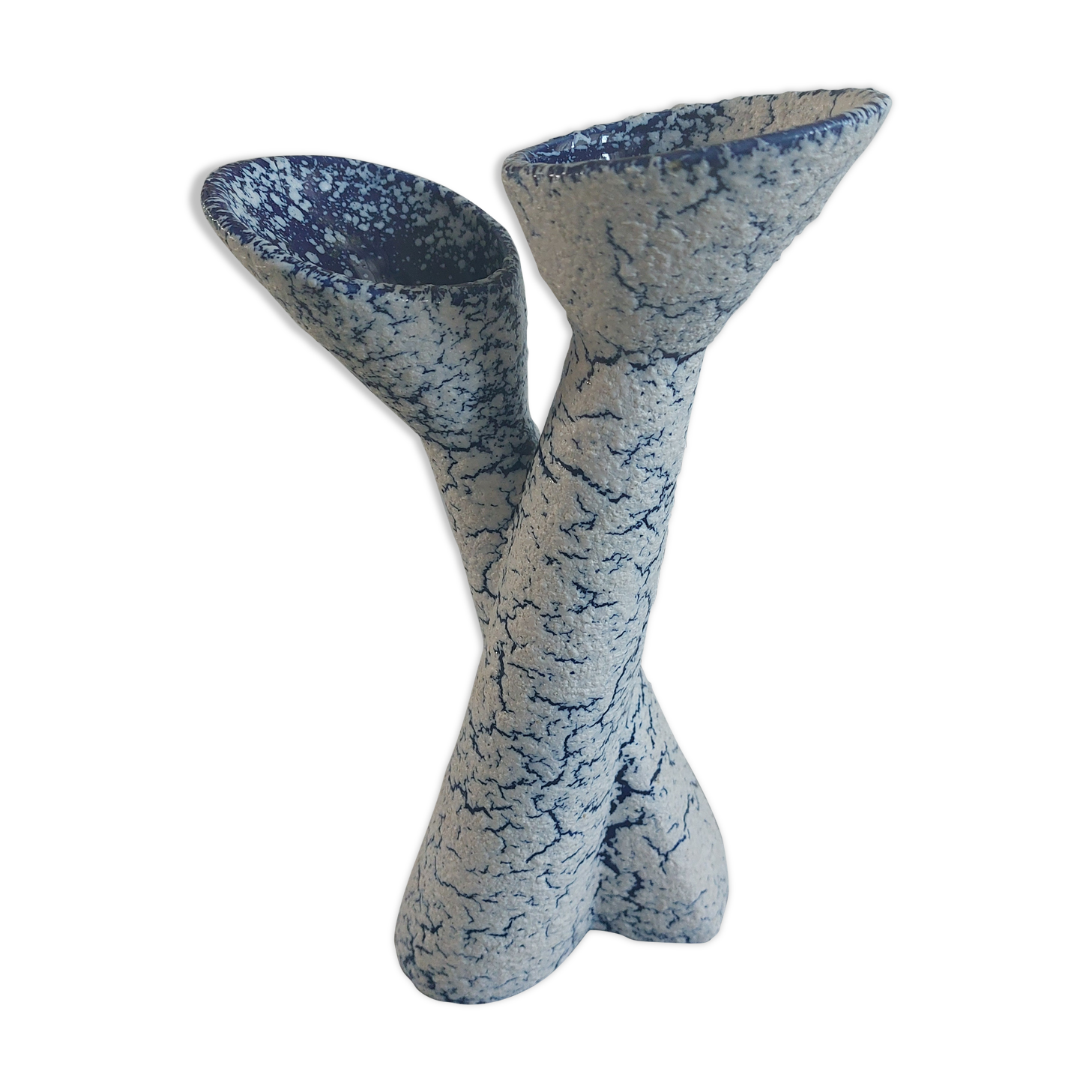 Double soliflore ceramic vase