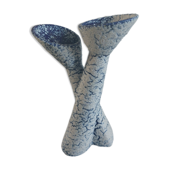 Double soliflore ceramic vase