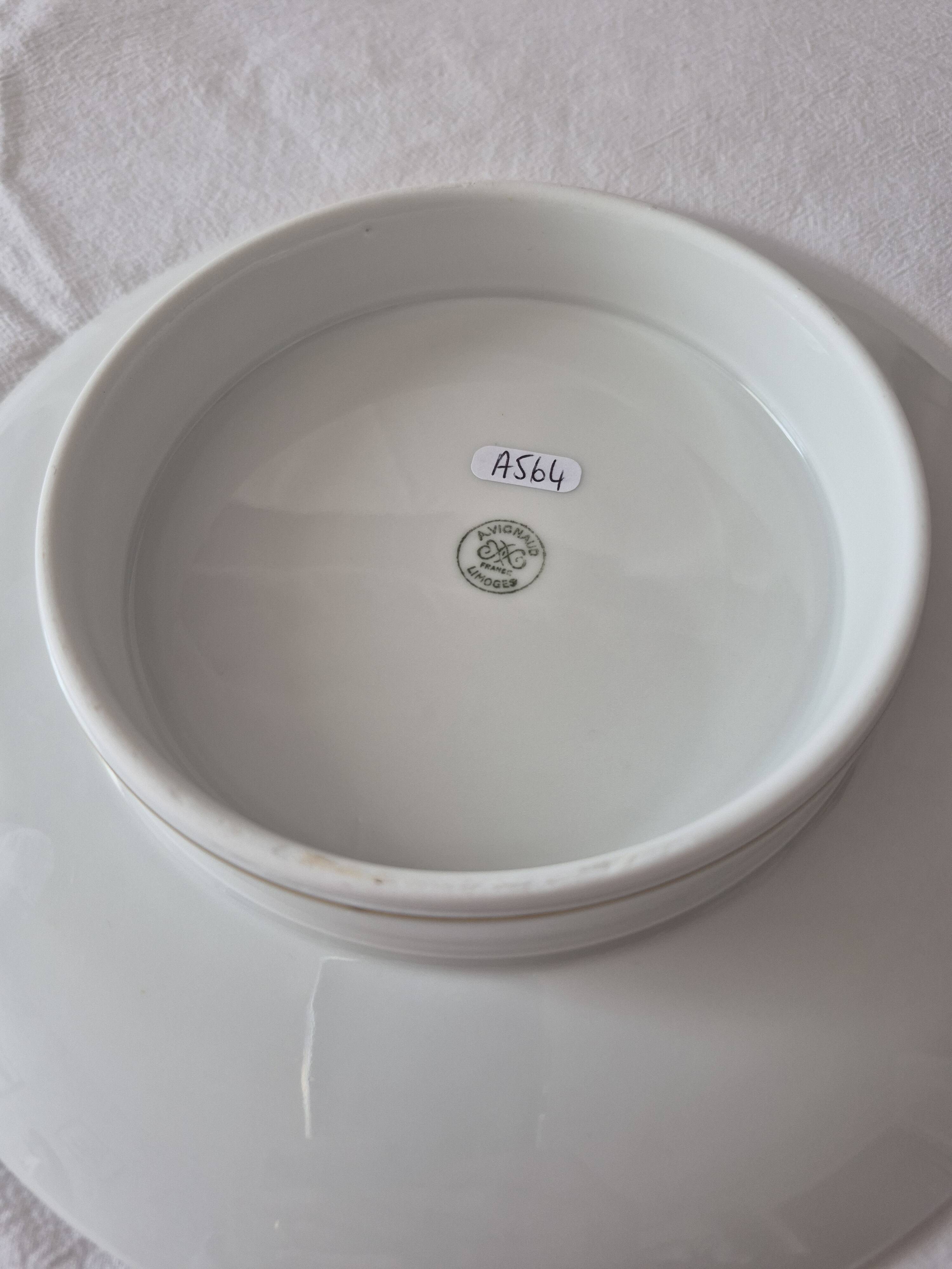 Dish on pedestal, Limoges porcelain, Albert Vignaud manufacture A564
