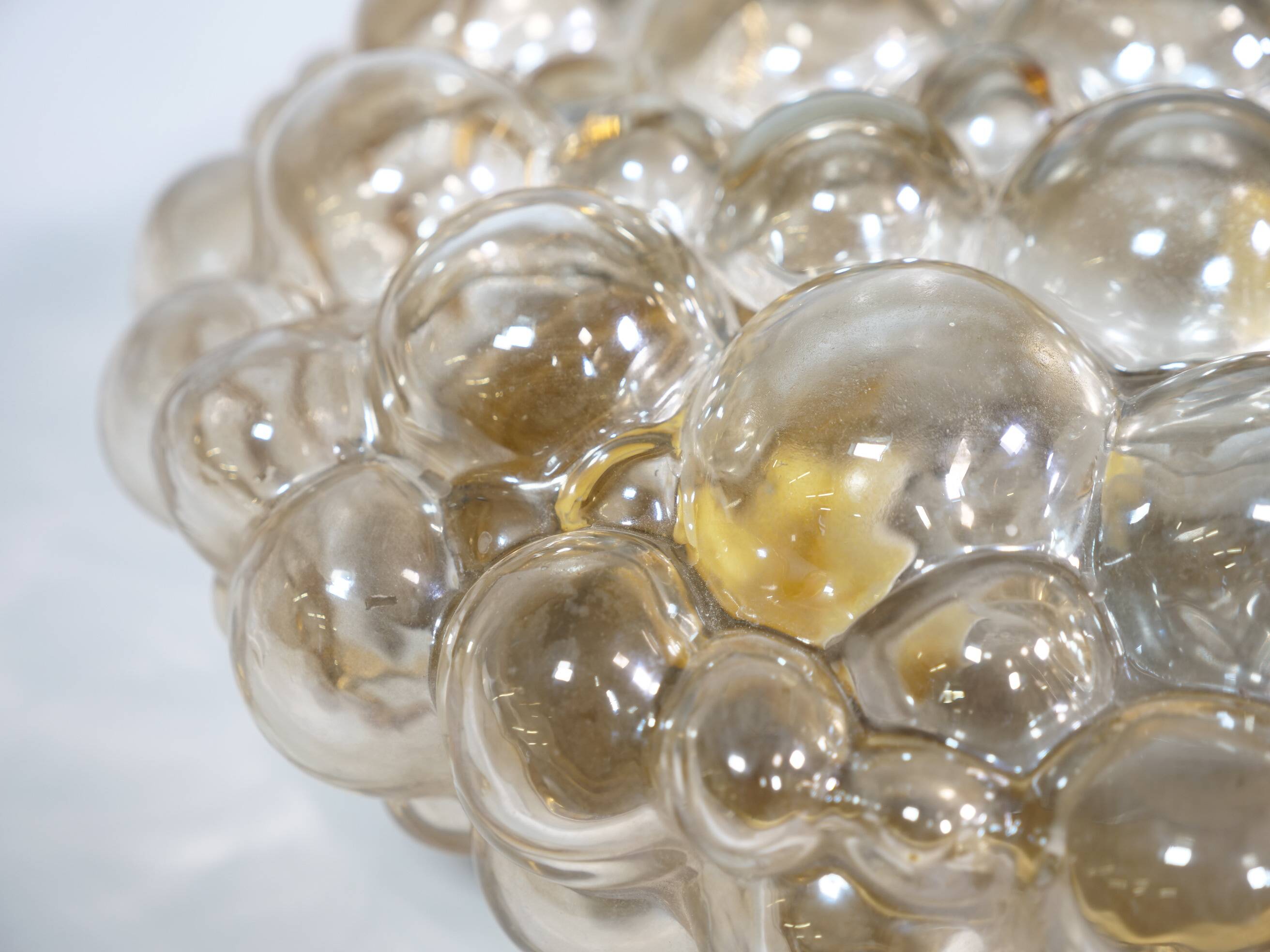 Plafonniers en verre bullé par Helena Tynell pour Glashütte Limburg, lot de 2