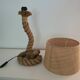 Craft rope lamp with lampshade in raffia 60s-70s