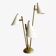 Italian lamp with three brass heads, 1950s design.