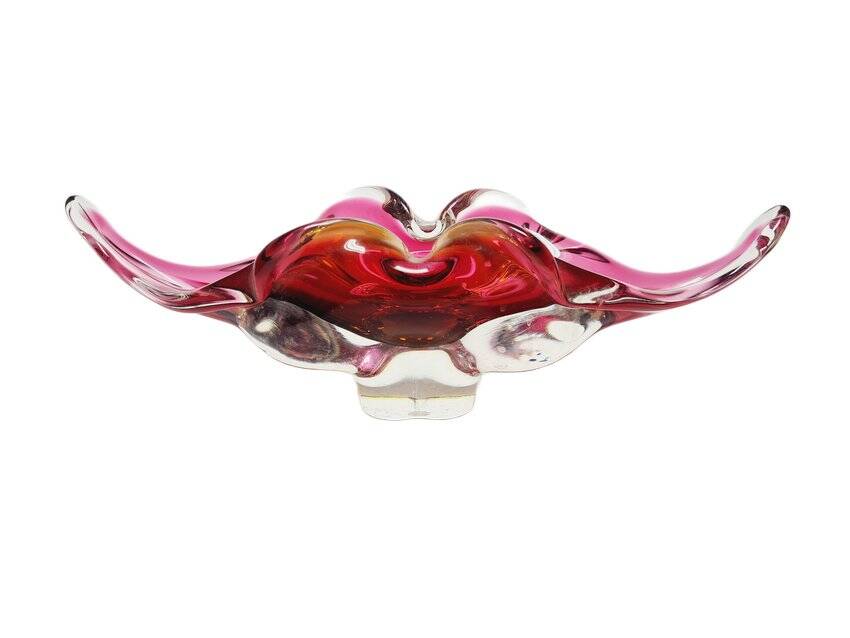 Decorative bowl by J. Hospodka for Chribska Glassworks, Czechoslovakia, 1960s