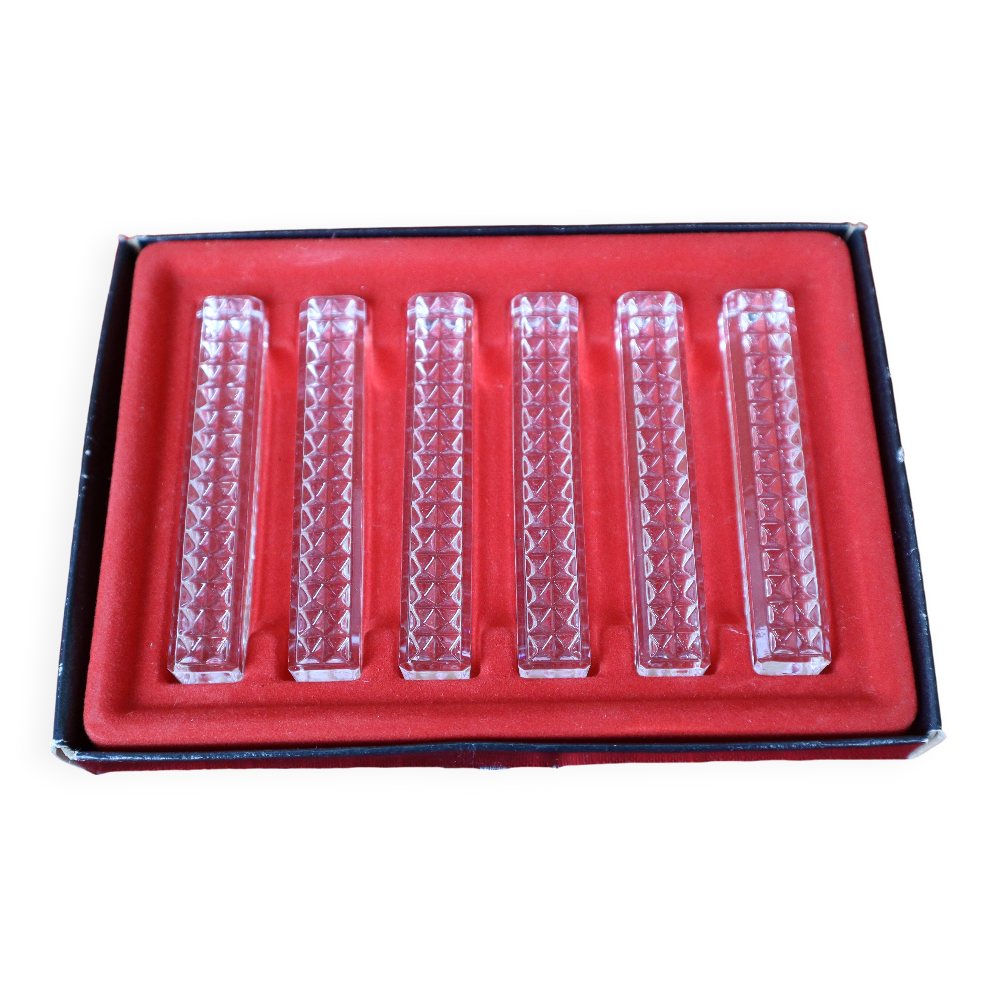 6 "diamond" knife holders in Arques crystal