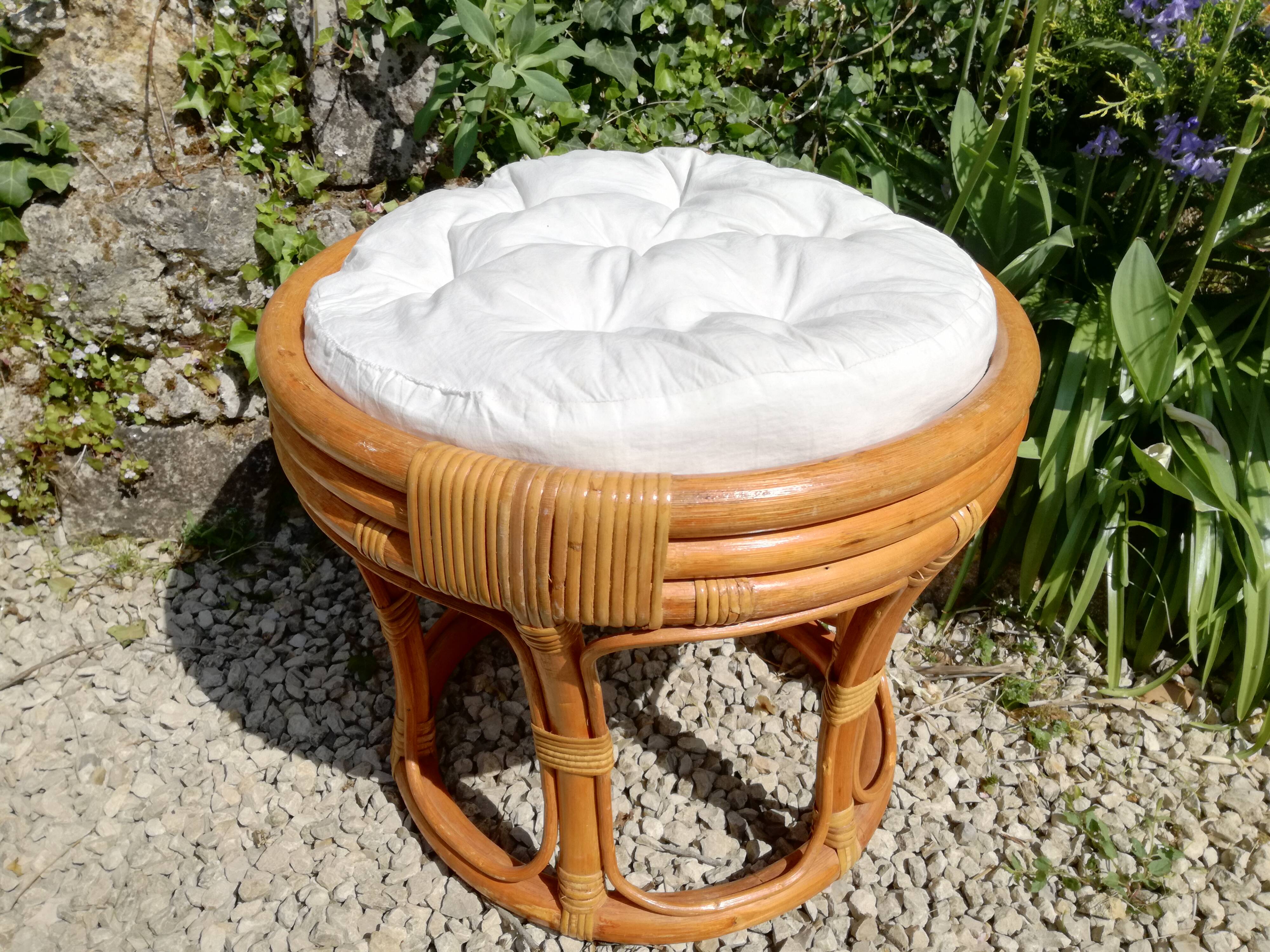Pouf bamboo and rattan