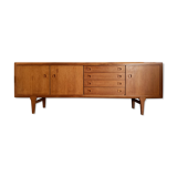Large Danish vintage row in blond teak from the 60s