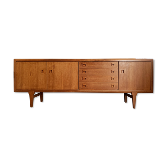 Large Danish vintage row in blond teak from the 60s