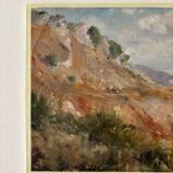 Peinture à l'huile sur toile "Falaise et montagnes" n°64