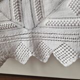 Antique handmade white cotton crochet bedspread
