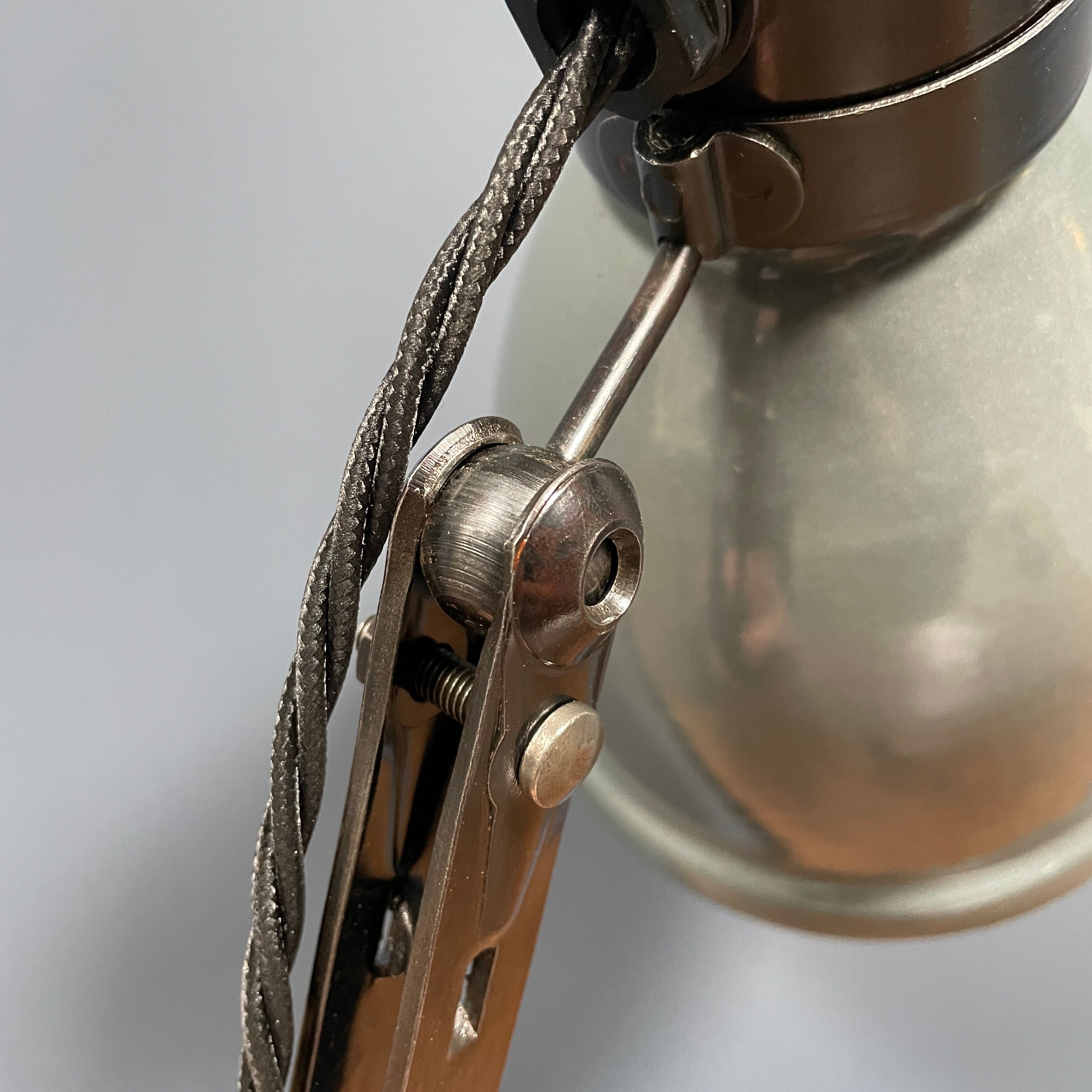 Industrial Fabrilux wall lamp with gray enamel shade