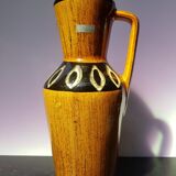 Scheurich europ linie vase beige & black ceramic + vintage germany handle