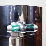 Vintage champagne bucket from the 80s-90s by Orfévrerie Jean Couzon in 18/10 stainless steel.