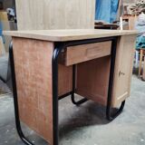 1950s desk in wood and tubular metal
