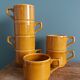7-cup bistro coffee set in caramel mustard color