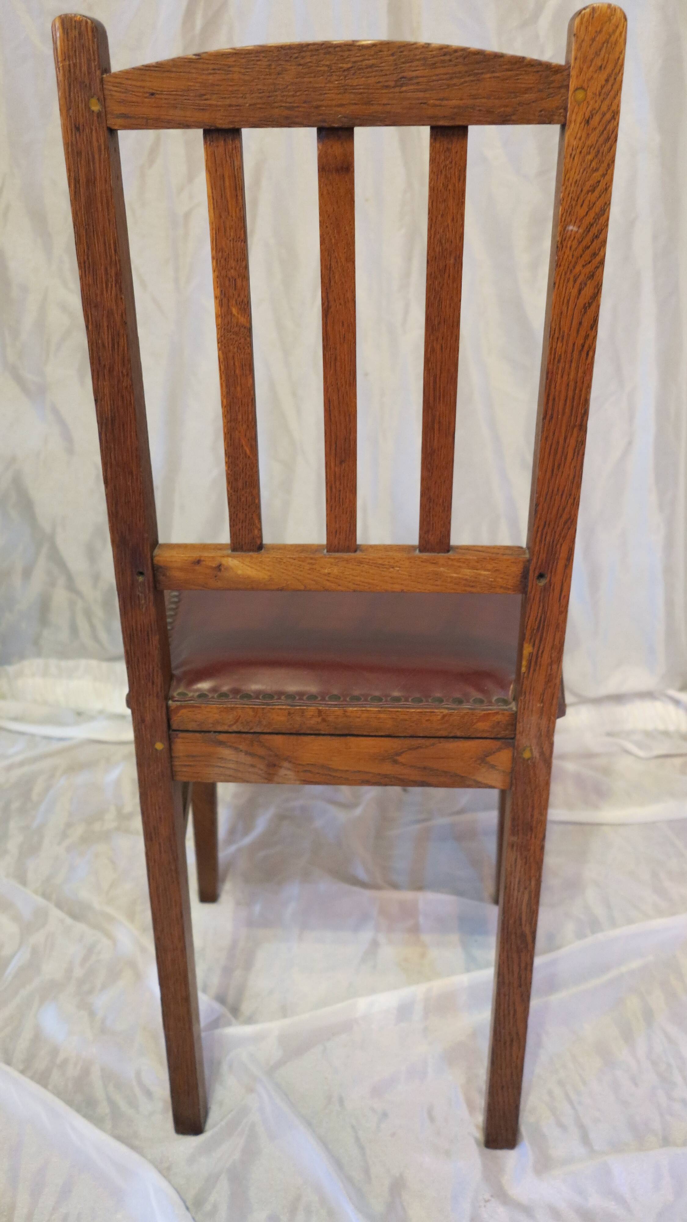 set of 5 oak dining room chairs