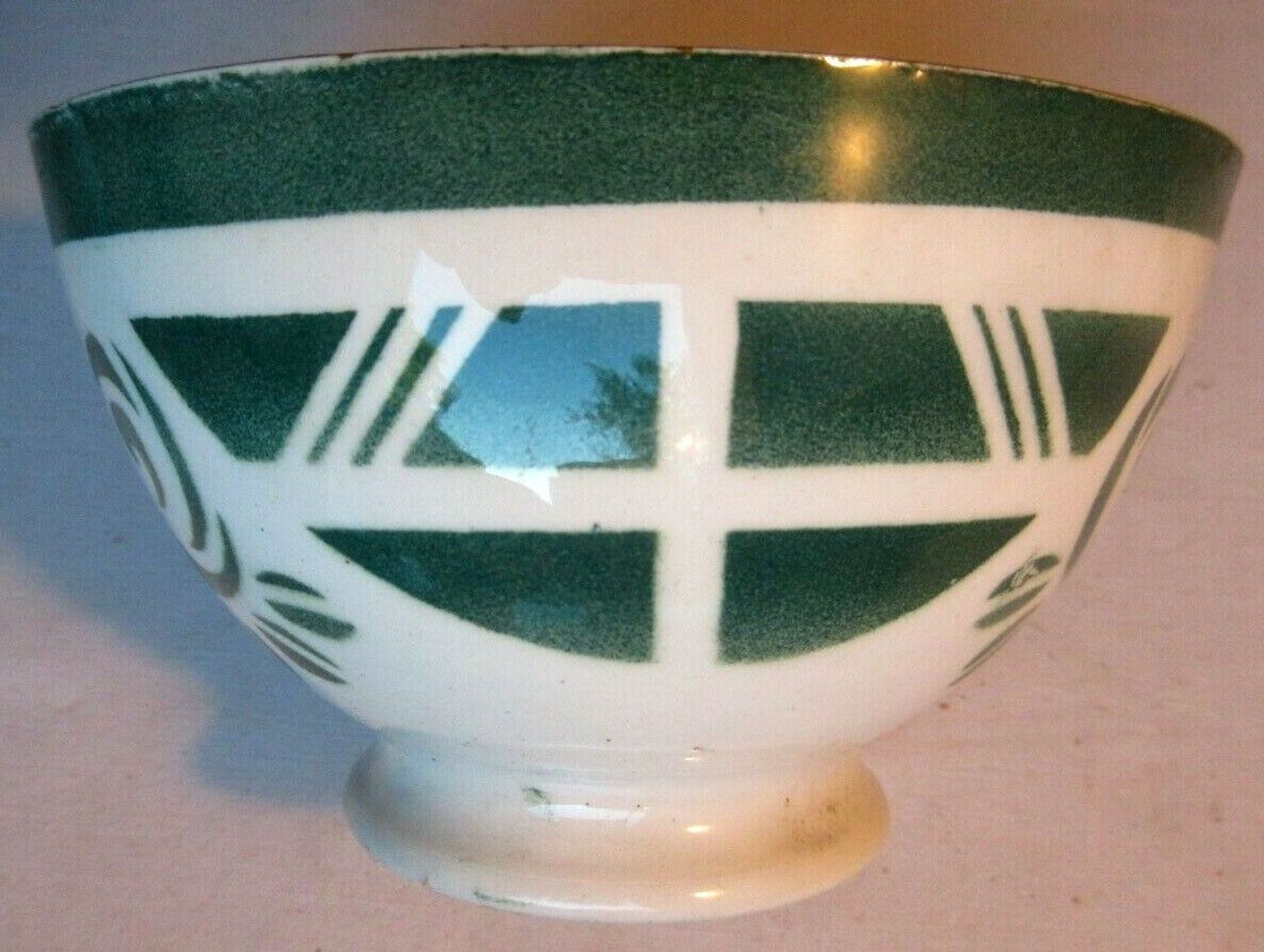 Old vintage bowl, geometric décor and free shapes by St Amand and Hamage