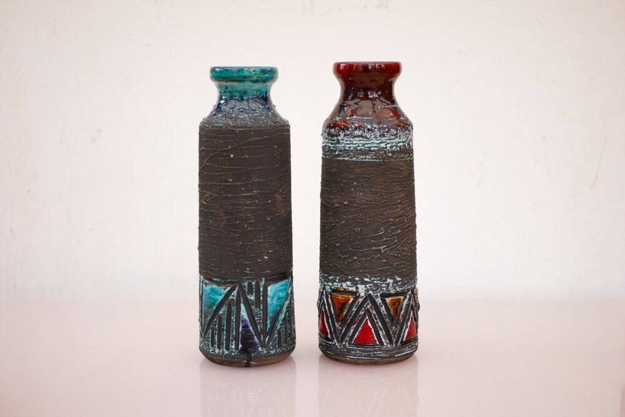 Mid-century modern Scandinavian pottery vases from Tilgmans, Sweden, set of 2