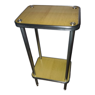 Side table in stainless steel and formica