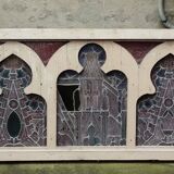 Grand cadre en bois massif composé de 5 niches en vitraux