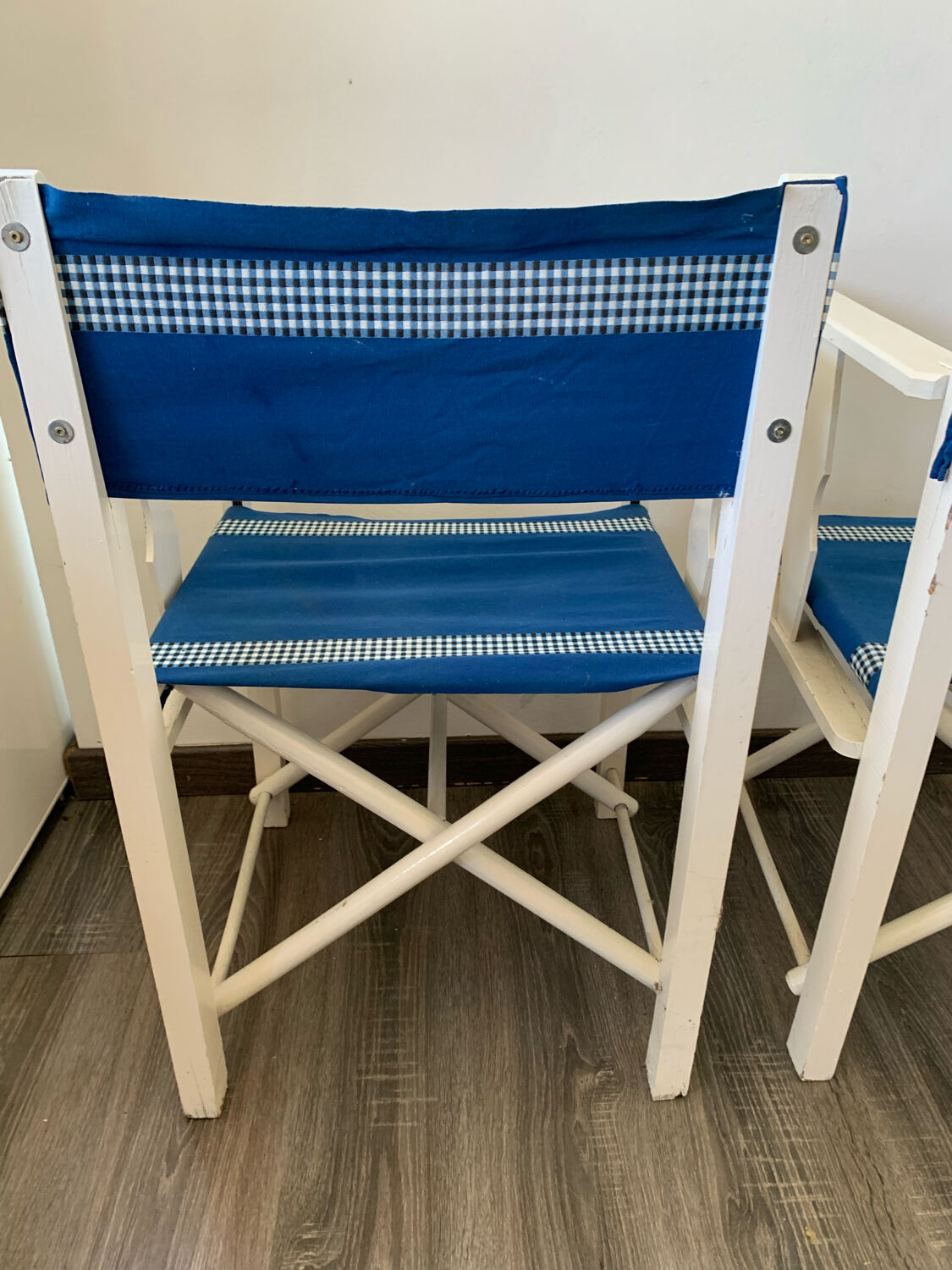 Pair of blue beach chairs
