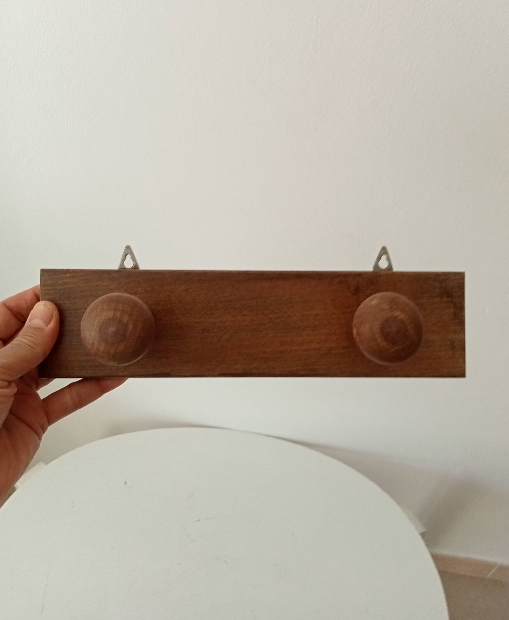 Vintage wooden wall coat rack