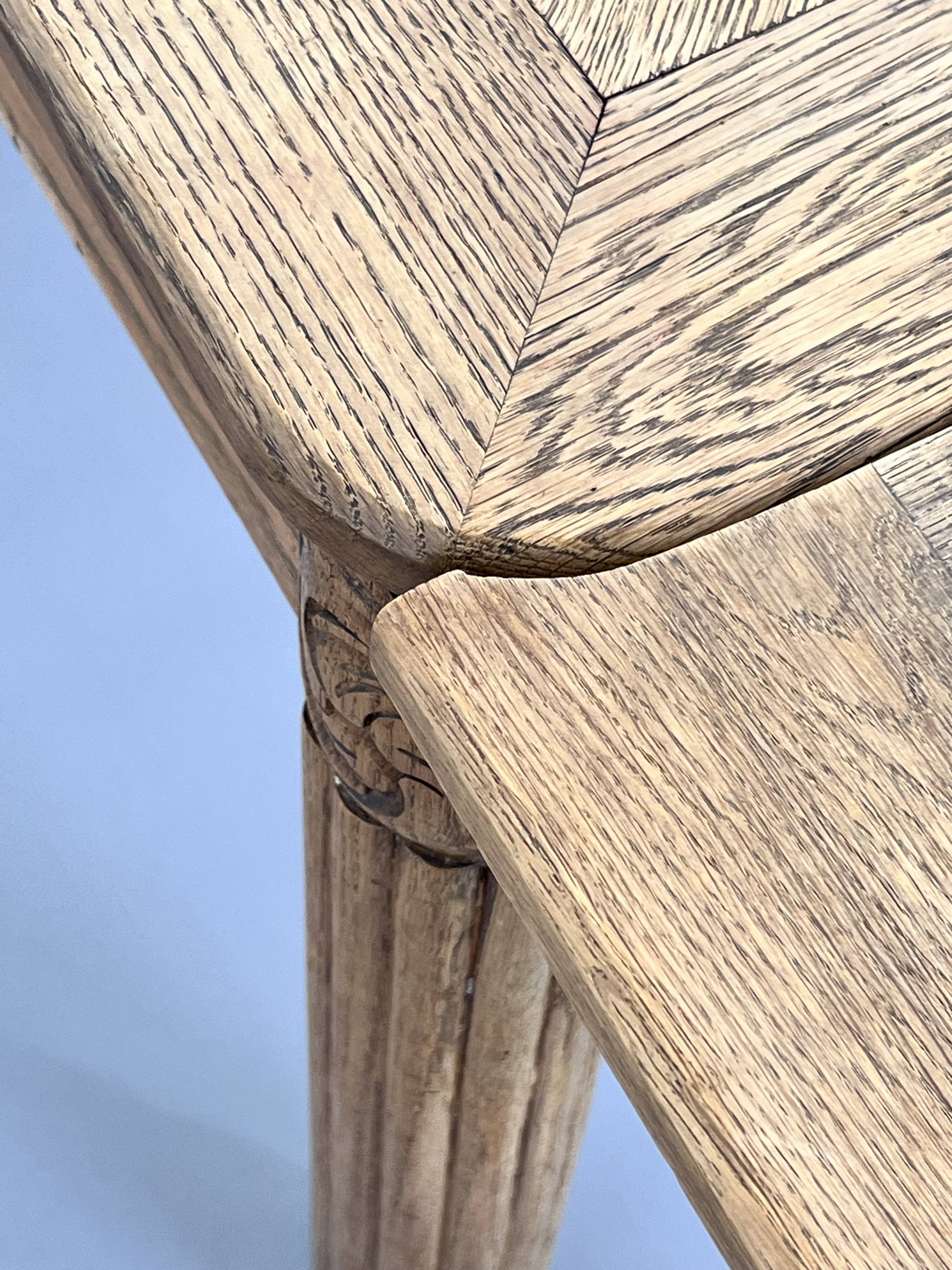 Rectangular dining table in oak and extendable early twentieth century