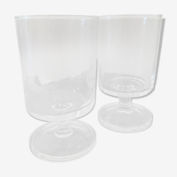 Verres  à pieds années 70 cristal eau