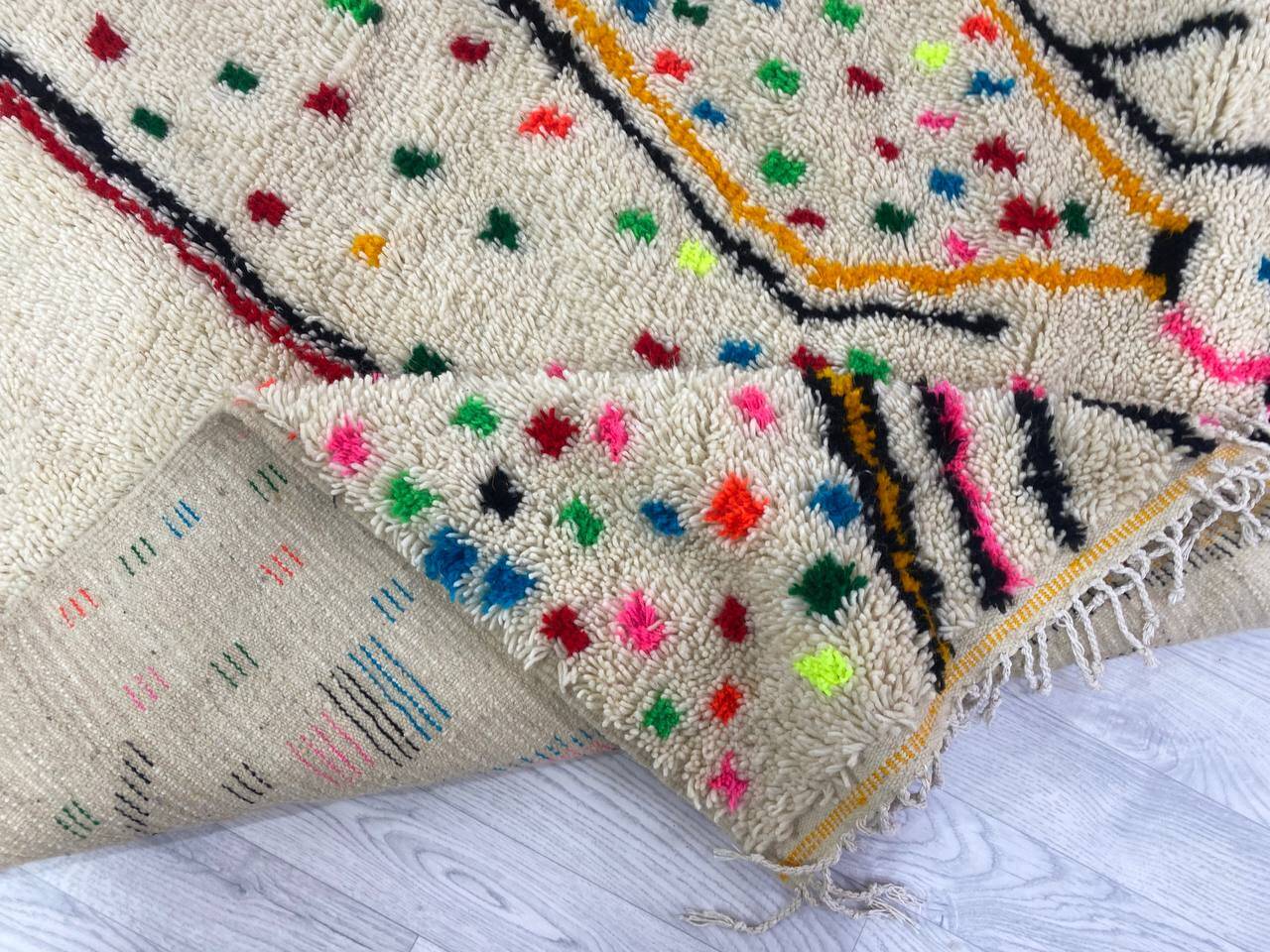 Colorful handmade wool Berber rug 320 X 180 CM