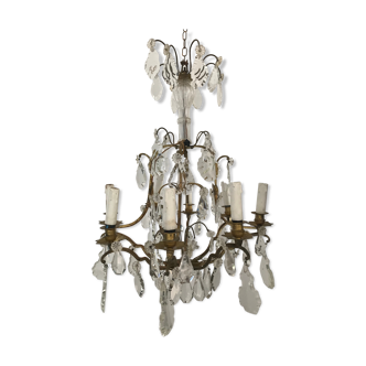 8-arm golden bronze chandelier