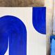 Blue relief painting