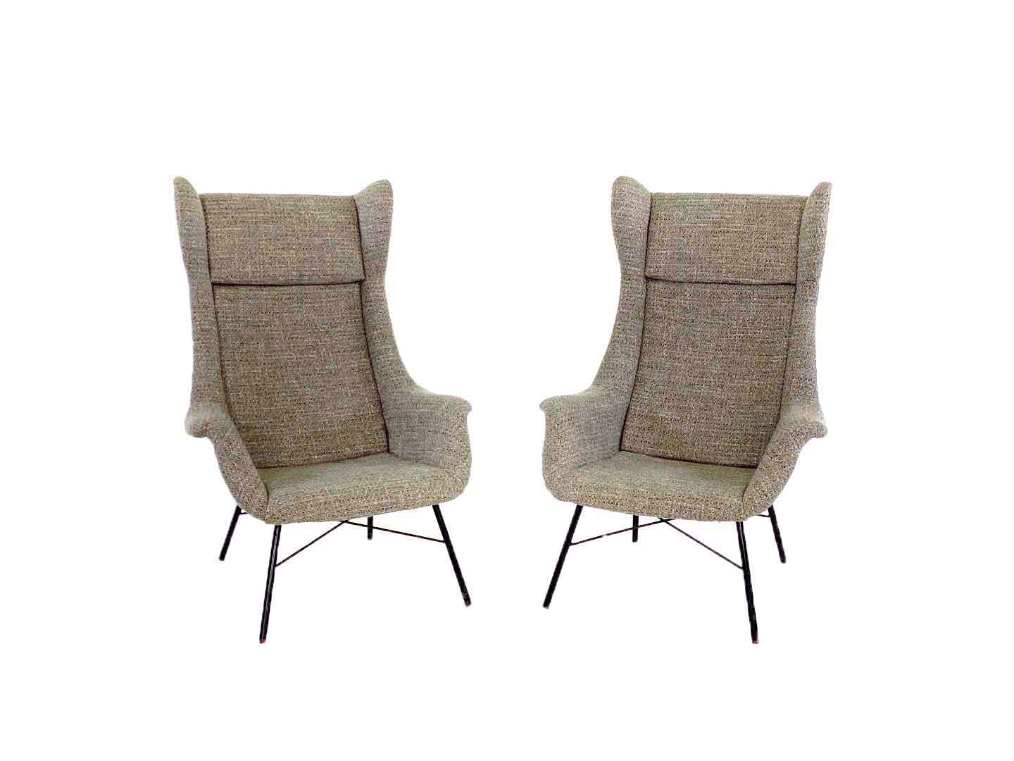 Fauteuil vintage wingback par Miroslav Navrátil pour TON, années 1960