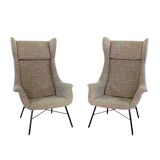 Vintage wingback lounge armchair by Miroslav Navrátil for TON, 1960s