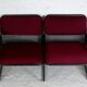 Black honeycomb steel sofa, burgundy fabrics, Italy, circa 1970