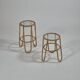 Pair of vintage mid century bamboo ice glass flower stands