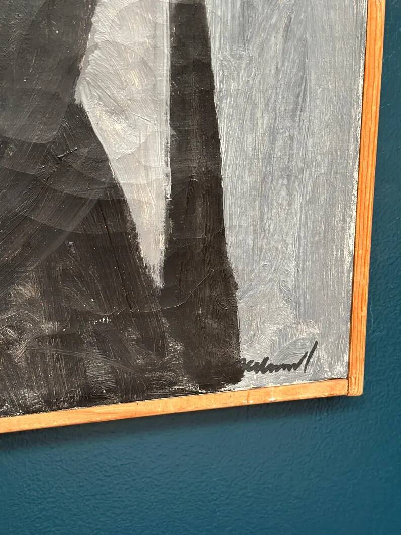 Large Original Swedish Oil on Canvas – "Portrait of Mme S" by Axel Ekelund – Signed – Vintage and Framed – 89 × 67 cm (35" × 26.4")