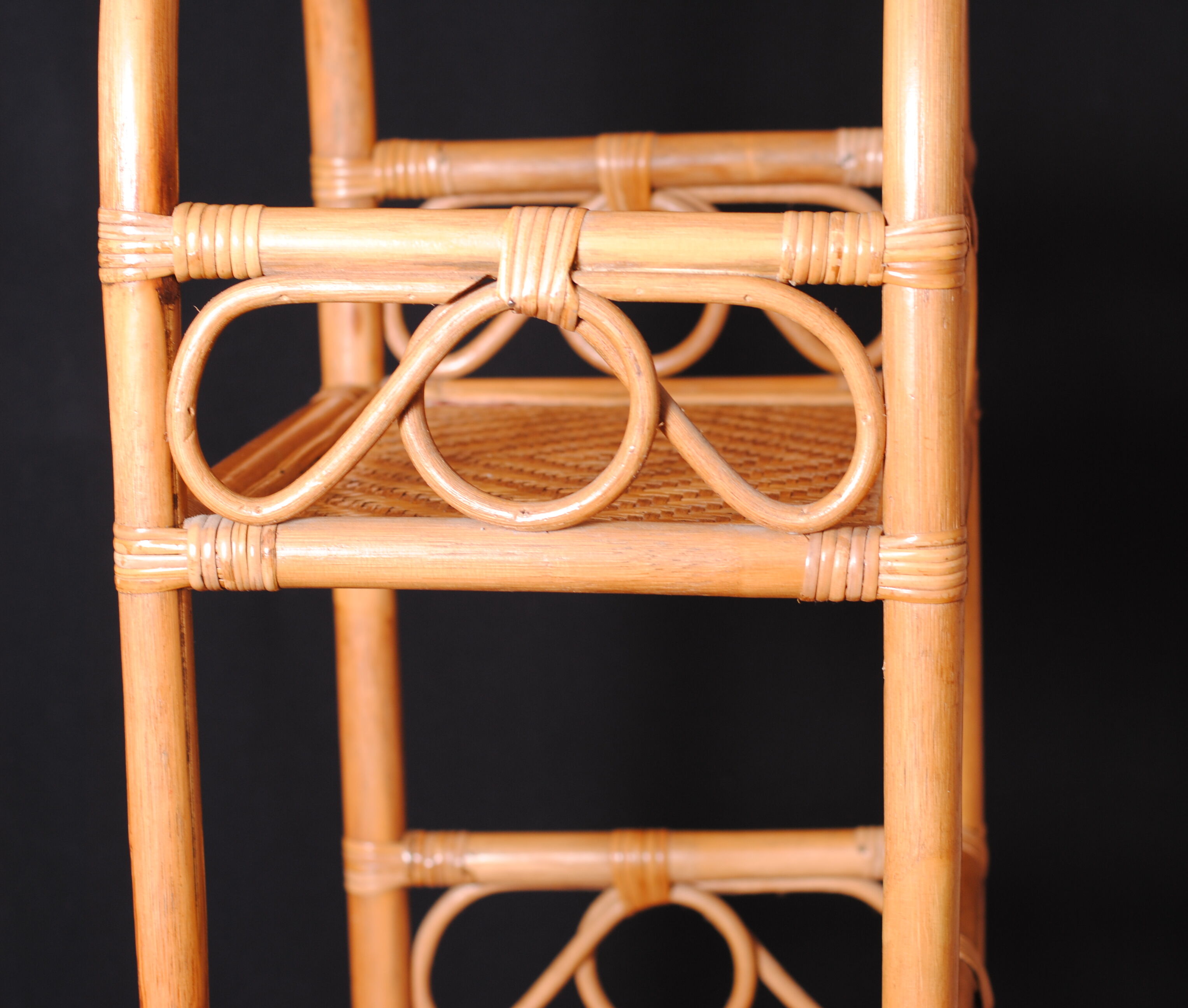 Year 1970 vintage rattan shelf