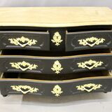 Curved Chest of Drawers in Black Lacquered Finish