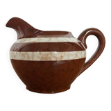 Ancien pot à lait sarreguemines modèle mary céramique marron & blanche