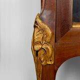 Art Nouveau display case, bronzes and carved wood on a floral theme, circa 1900
