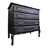 Revamped vintage black chest of drawers
