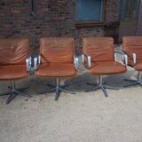 Cognac leather armchair by Delta 2000 for Wilkhahn, Germany, 1960s