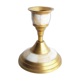 Brass and mother-of-pearl bougeoir