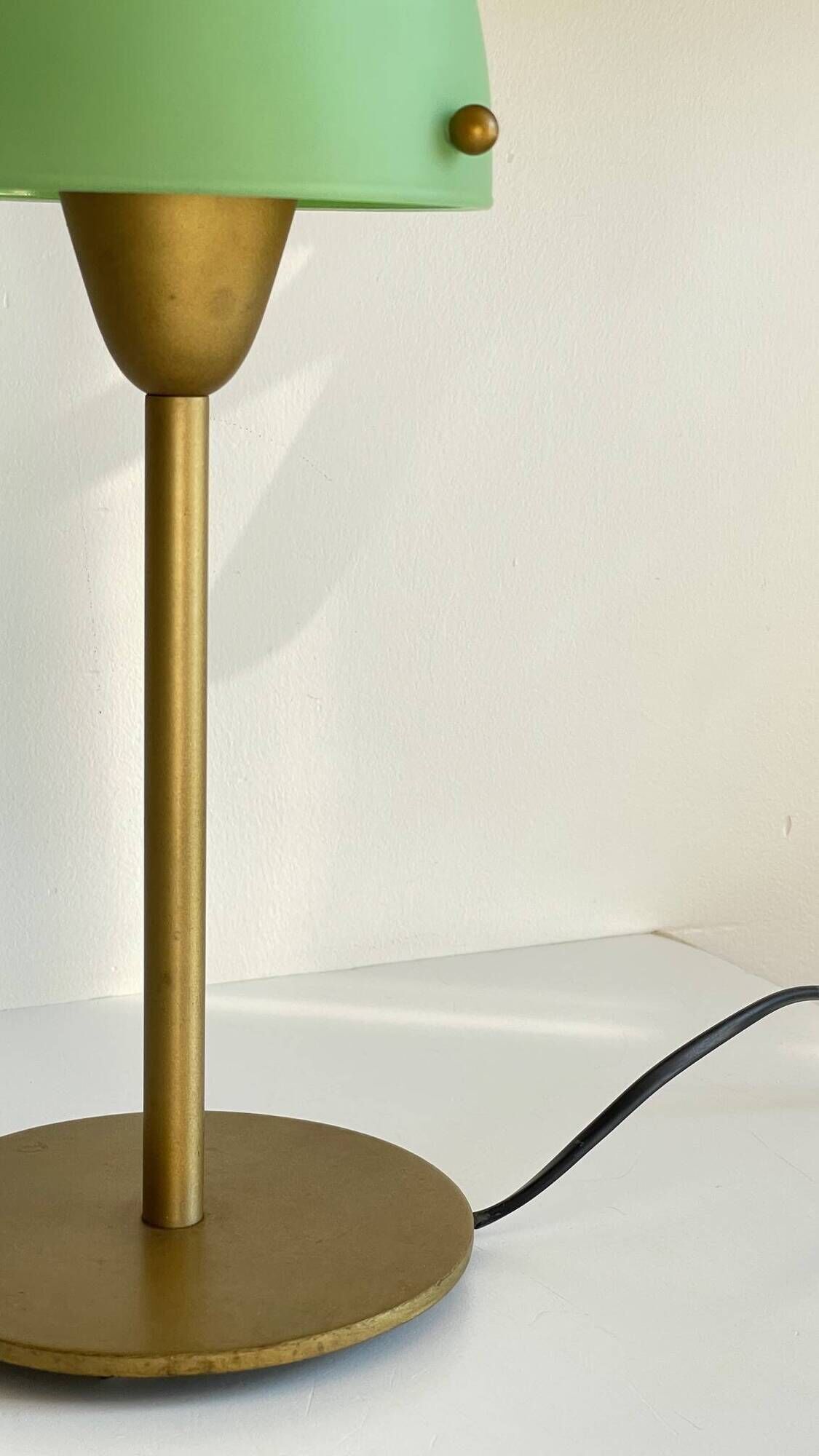 SCE mushroom lamp steel and vintage opaline glass
