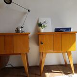 Pair of nightstands compass legs  60s
