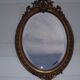 Mirror 19th wood and stuk golden oval 97x62cm