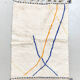 Moroccan Berber beni ouarain ecru rug with colored lines 145x98cm