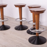 Set of 4 mid-century bar stools, 1950s